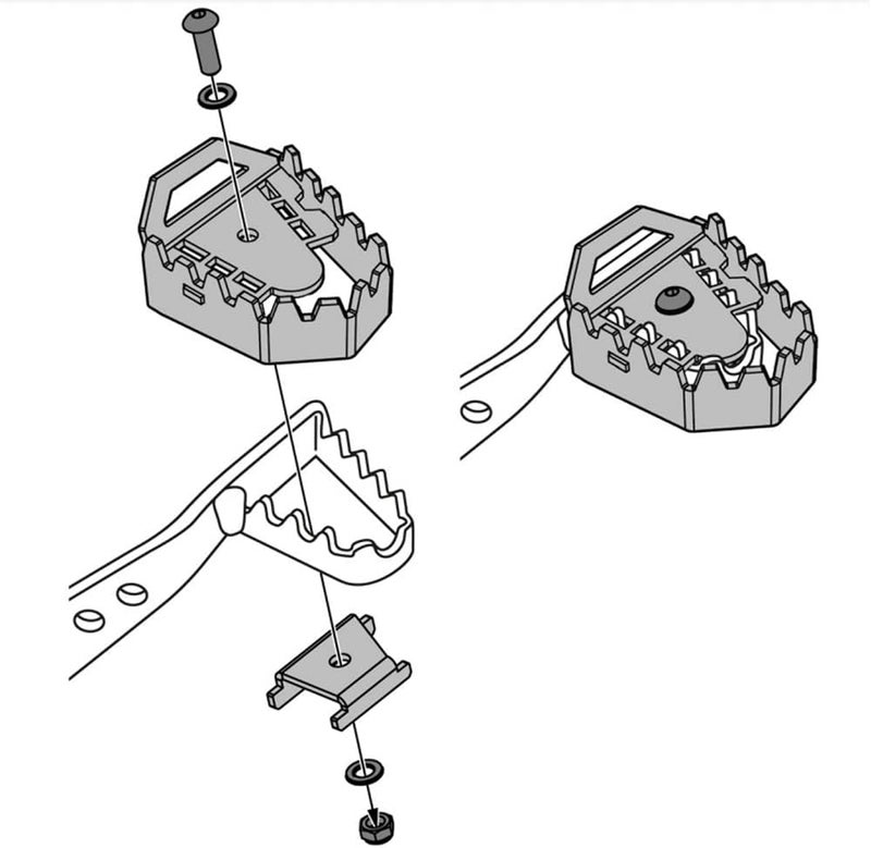 Modeer Compatible with F750GS 2018-2025 Motorcycle Rear Foot Brake Lever Pedal Enlarge Extension Rear Brake Peg Pad Pedal f750 f 750 gs Accessories (black) - Image 3